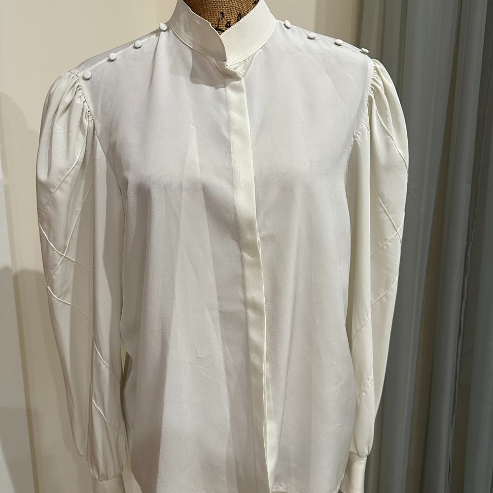 Danielle Dumar: White Button Down Blouse